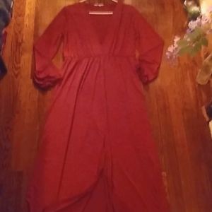 Large Retro orange Charlotte Russe maxi dress,